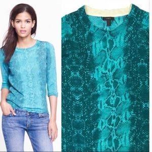 J Crew Jade Snakeskin Tippi Sweater S Small Style 94051 Wool